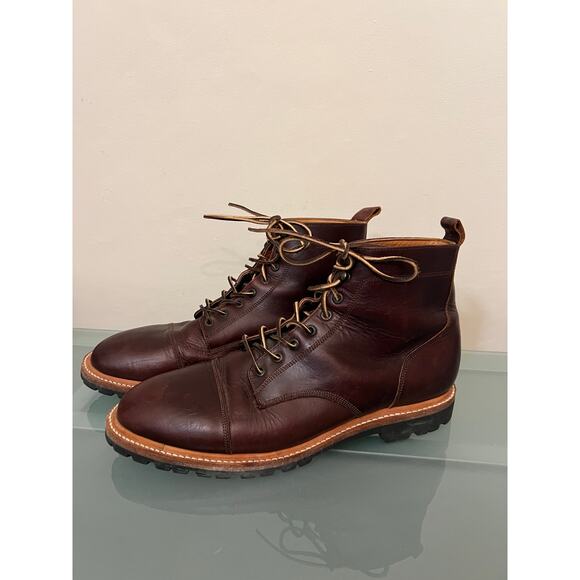 Taylor Stitch moto men\'s 11.5 boots brown leather chukka dress casual classic main image 9